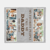 私のお気に入りの人々は私を父の日と呼ぶ フリースブランケット (正面(横))