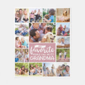 私のお気に入りの人々は私を祖母と呼ぶ写真コラージュ フリースブランケット (正面)