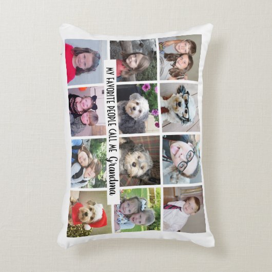 私のお気に入りの人々は私を祖母と呼ぶ – 12の写真 アクセントクッション (正面(垂直))