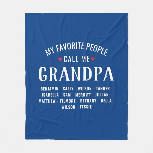 私のお気に入りの人々は私を祖父または名前をカスタムすると呼ぶ フリースブランケット (正面)