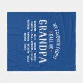 私のお気に入りの人々は私を祖父または名前をカスタムすると呼ぶ フリースブランケット (正面(横))