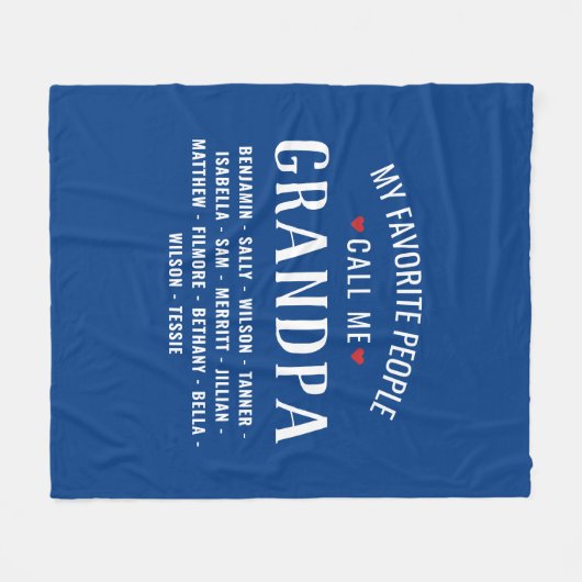 私のお気に入りの人々は私を祖父または名前をカスタムすると呼ぶ フリースブランケット (正面(横))