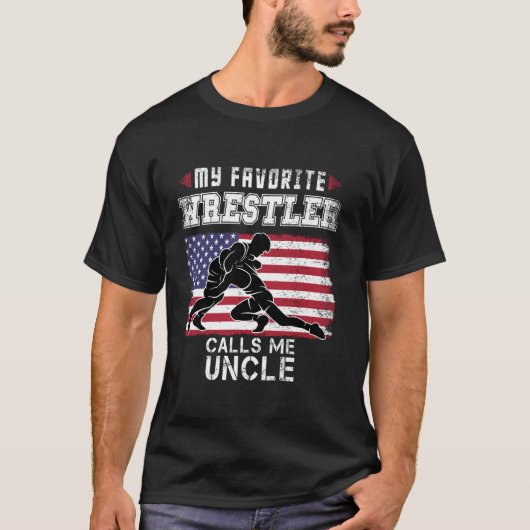 私のお気に入りの力士はアメリカの叔父とクール呼ぶ Tシャツ (正面)