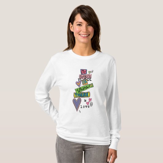私のお気に入りの場所は愛がある Tシャツ (正面フル)