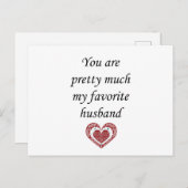 私のお気に入りの夫バレンタイン ポストカード (正面/裏面)