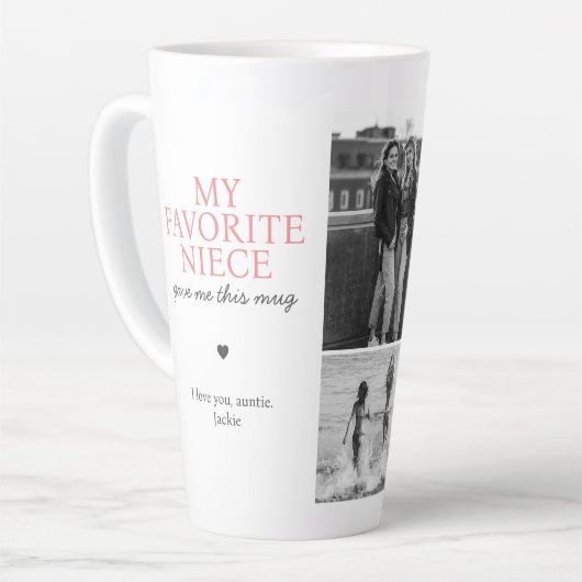 私のお気に入りの姪与えこのマグカップ写真コラージュ カフェラテマグ (左アングル)