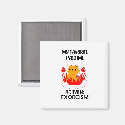 私のお気に入りの娯楽アクティビティ:エクソシズム – 黒文字 マグネット (正面/裏面)