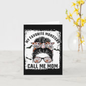 私のお気に入りの怪物は私をママ乱雑パン母ハルと呼ぶ カード (黄色い花)