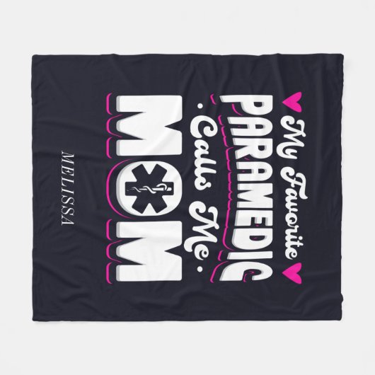 私のお気に入りの救急医療隊員は母と呼ぶパーソナライズされた フリースブランケット (正面(横))