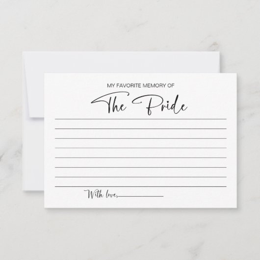 私のお気に入りの新婦カードブライダルシャワー 招待状 (正面)