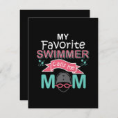 私のお気に入りの泳ぐ人は私を母と呼んで泳おもしろいぐ 招待状 (正面/裏面)
