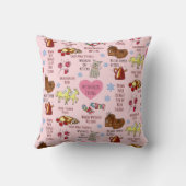 私のお気に入りの物はピンクに引お洒落かれた クッション (裏面)