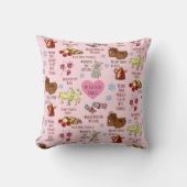 私のお気に入りの物はピンクに引お洒落かれた クッション (正面)