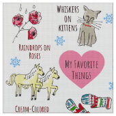 私のお気に入りの物は手で図解入りの、写真付きのかわいい ファブリック (クローズアップ)