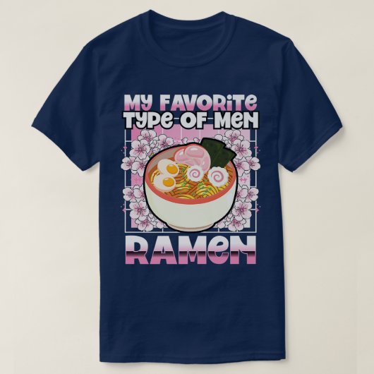 私のお気に入りの男性ラーメン1007 Tシャツ (デザイン正面)