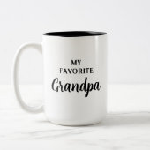 私のお気に入りの祖父モダンの日の贈り物 ツートーンマグカップ (左)