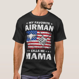 私のお気に入りの空軍兵がママと呼んでくれます USAF フラグ アメリカ空軍 Tシャツ