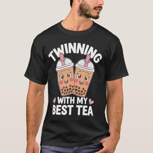 私のお気に入りの紅茶と双子コーデ Tシャツ (正面)