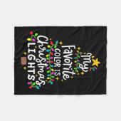 私のお気に入りの色はクリスマスライトおもしろいクリスマスM フリースブランケット (正面(横))