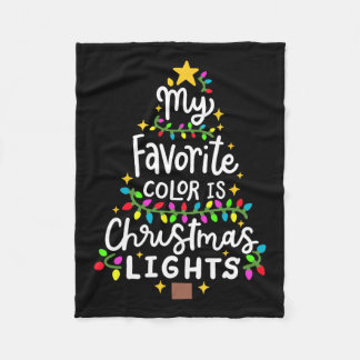 私のお気に入りの色はクリスマスライトおもしろいクリスマスM フリースブランケット