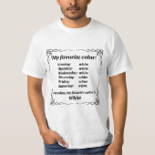 私のお気に入りの色は白い Tシャツ (正面)