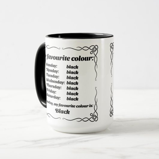 私のお気に入りの色は黒マグカップ マグカップ (正面左)