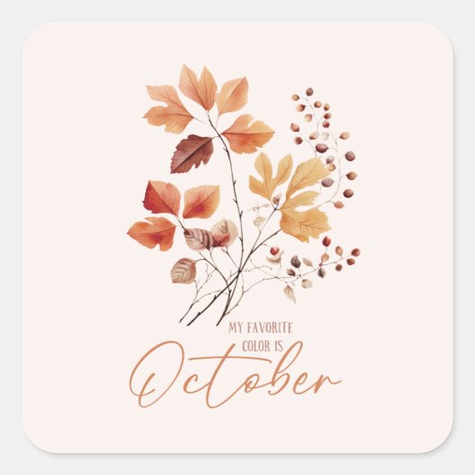 私のお気に入りの色は10月 スクエアシール (正面)