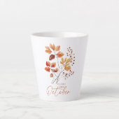 私のお気に入りの色は10月 – 紅葉&パイン カフェラテマグ (正面)