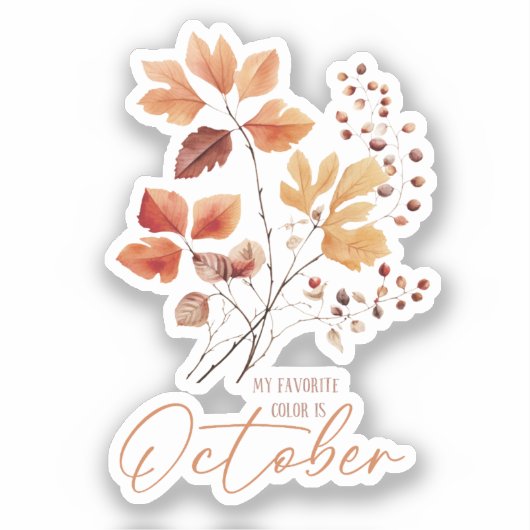 私のお気に入りの色は10月 – 紅葉&パイン シール (正面)