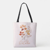 私のお気に入りの色は10月 – 紅葉&パイン トートバッグ (裏面)