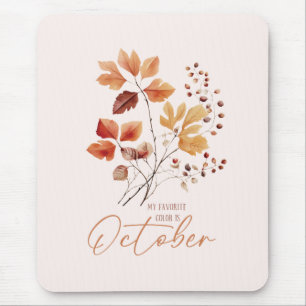 私のお気に入りの色は10月 – 紅葉&パイン マウスパッド
