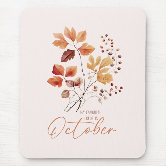 私のお気に入りの色は10月 – 紅葉&パイン マウスパッド (正面)