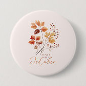 私のお気に入りの色は10月 – 紅葉&パイン 缶バッジ (正面)