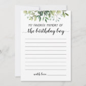 私のお気に入りの誕生日ボーイカードの記憶 招待状 (正面)