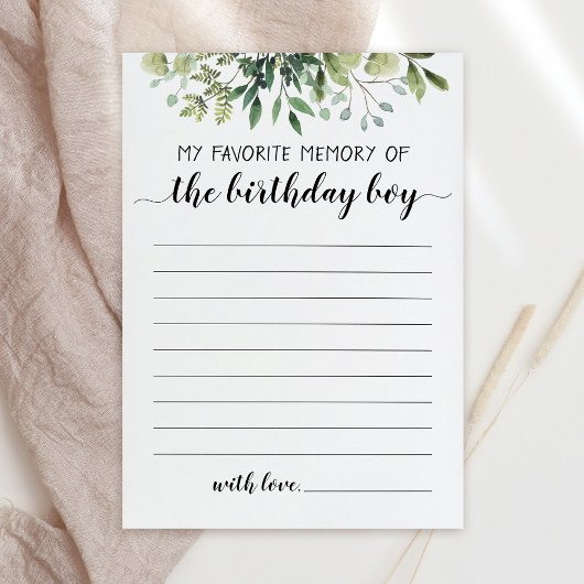 私のお気に入りの誕生日ボーイカードの記憶 招待状