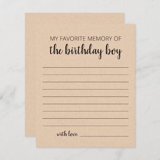 私のお気に入りの誕生日少年の記憶 (正面/裏面)