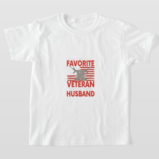 私のお気に入りの退役軍人は夫だ Tシャツ (レイダウン)