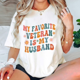 私のお気に入りの退役軍人は夫のグルーヴィモダンー Tシャツ