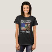 私のお気に入りの退役軍人は私のパパ父退役軍人日 Tシャツ (正面フル)