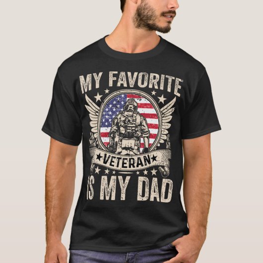 私のお気に入りの退役軍人は私のパパ退役軍人デイキッズ Tシャツ (正面)