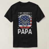 私のお気に入りの退役軍人は私のPAPA米国国旗だ Tシャツ (デザイン正面)