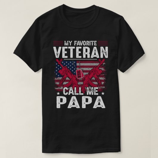 私のお気に入りの退役軍人は私をPAPA退役軍人日と呼ぶ Tシャツ (デザイン正面)