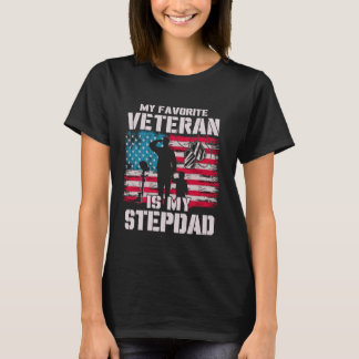 私のお気に入りの退役軍人は義父アメリカ国旗Fa Tシャツ