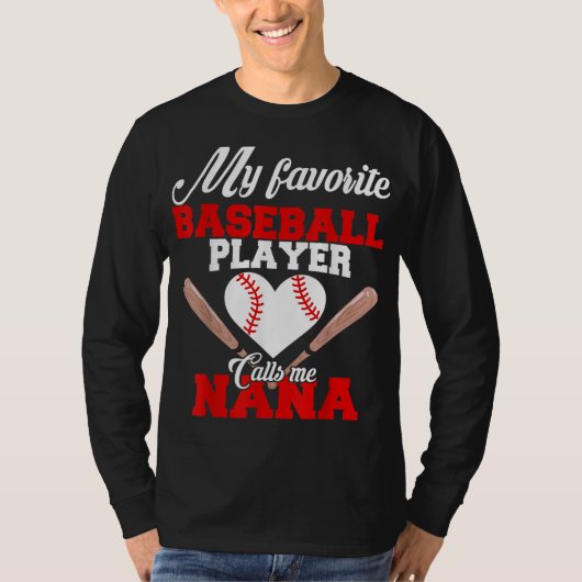 私のお気に入りの野球選手は私をナナ・ウィメンズ・ギと呼ぶ Tシャツ (正面)
