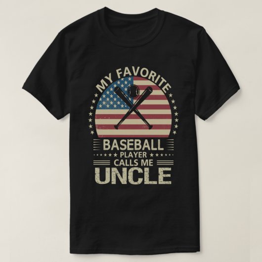 私のお気に入りの野球選手は私を米国国旗と呼ぶ Tシャツ (デザイン正面)