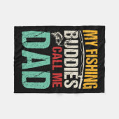 私のお気に入りの魚釣り仲間は私をパパ漁師と呼ぶ フリースブランケット (正面(横))