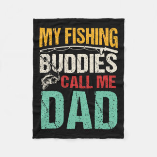 私のお気に入りの魚釣り仲間は私をパパ漁師と呼ぶ フリースブランケット