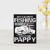 私のお気に入りの魚釣り仲間は私をPappyと呼ぶ カード (黄色い花)