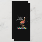 私のお気に入りはクリスマスライトのカスタムフラミンゴ 招待状 (正面/裏面)