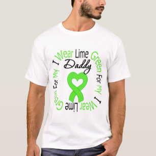 私のお父さんのためのリンパ腫Iの衣服のライムグリーンのリボン Tシャツ